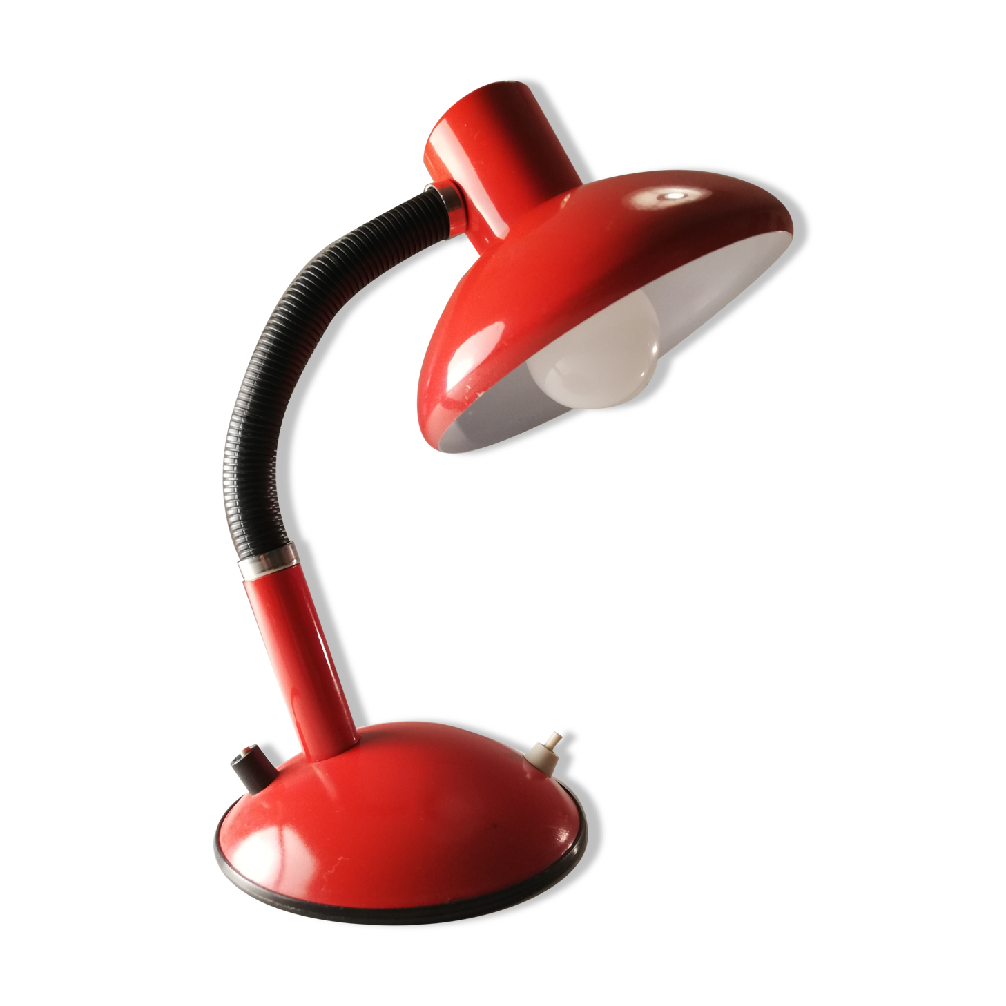 Red desk lamp