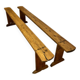 Pair of solid oak benches