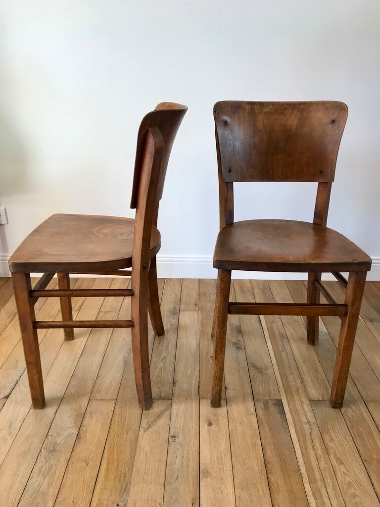 Paire de chaises bistrot Fischel début XXème