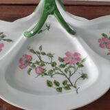 Flat, servant floral decorations in limoges porcelain