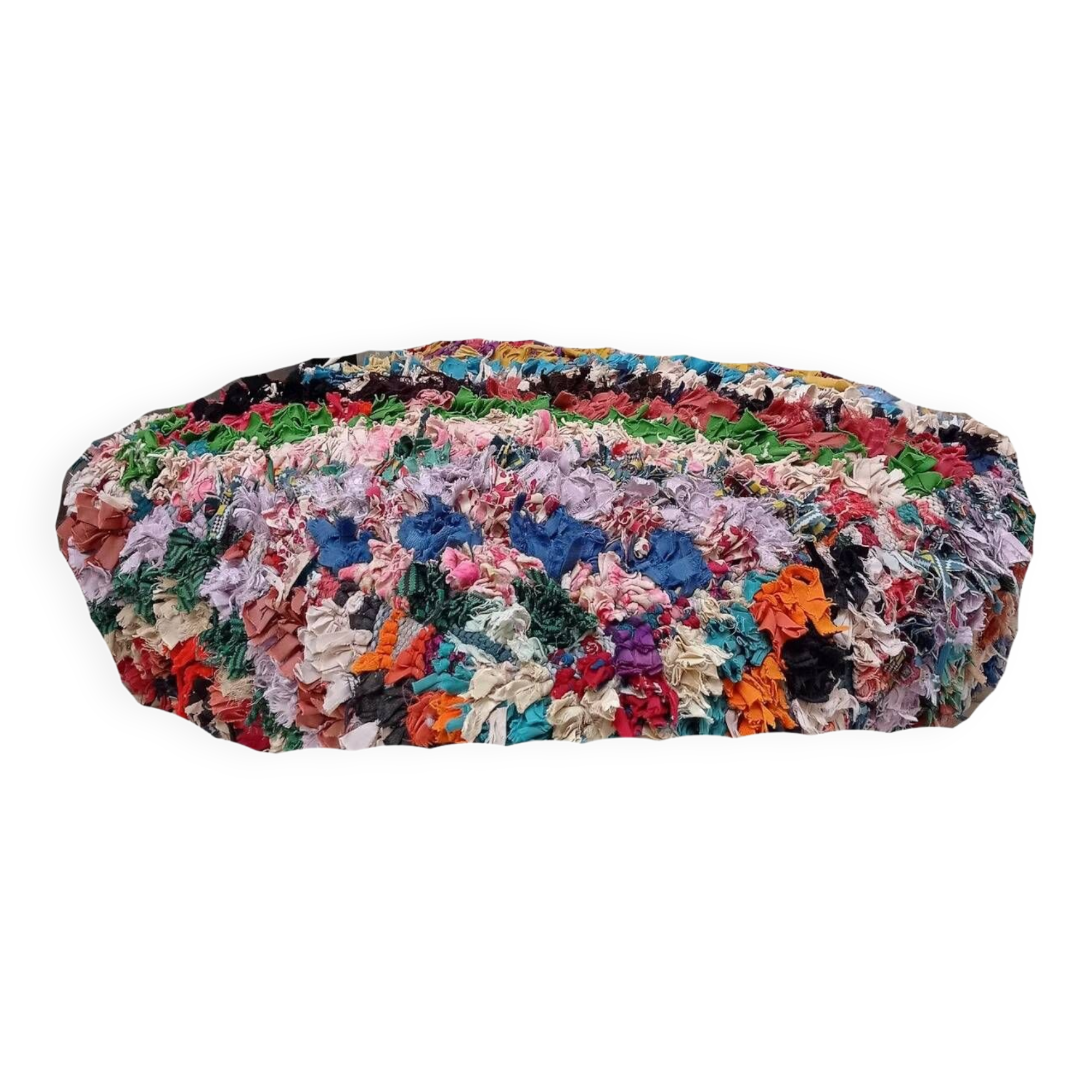 Handmade Berber pouf in wool 60 X 60 X 20 CM
