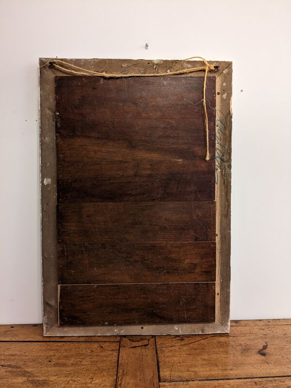 Miroir XIXème gris shabby 77 x 53 cm