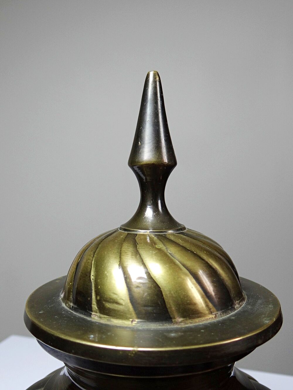Twisted brass covered pot, vintage Indian craftsmanship from the 60s-80s.
