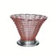 Art Deco cornucopia vase, centrepiece, bowl - blown glass & chrome 1930
