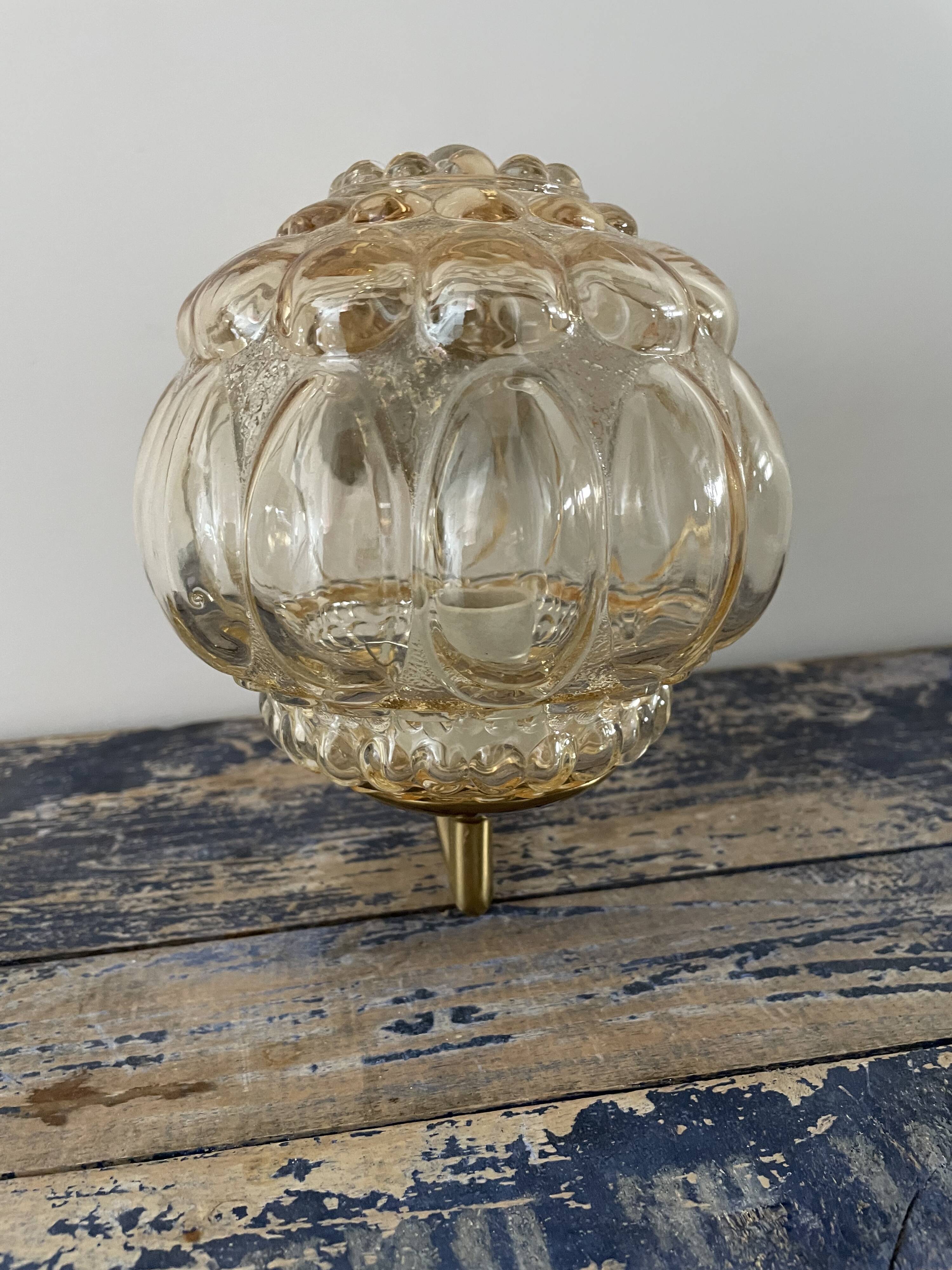 Vintage chiseled glass wall lamp