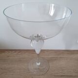 Large crystal fruit bowl on foot