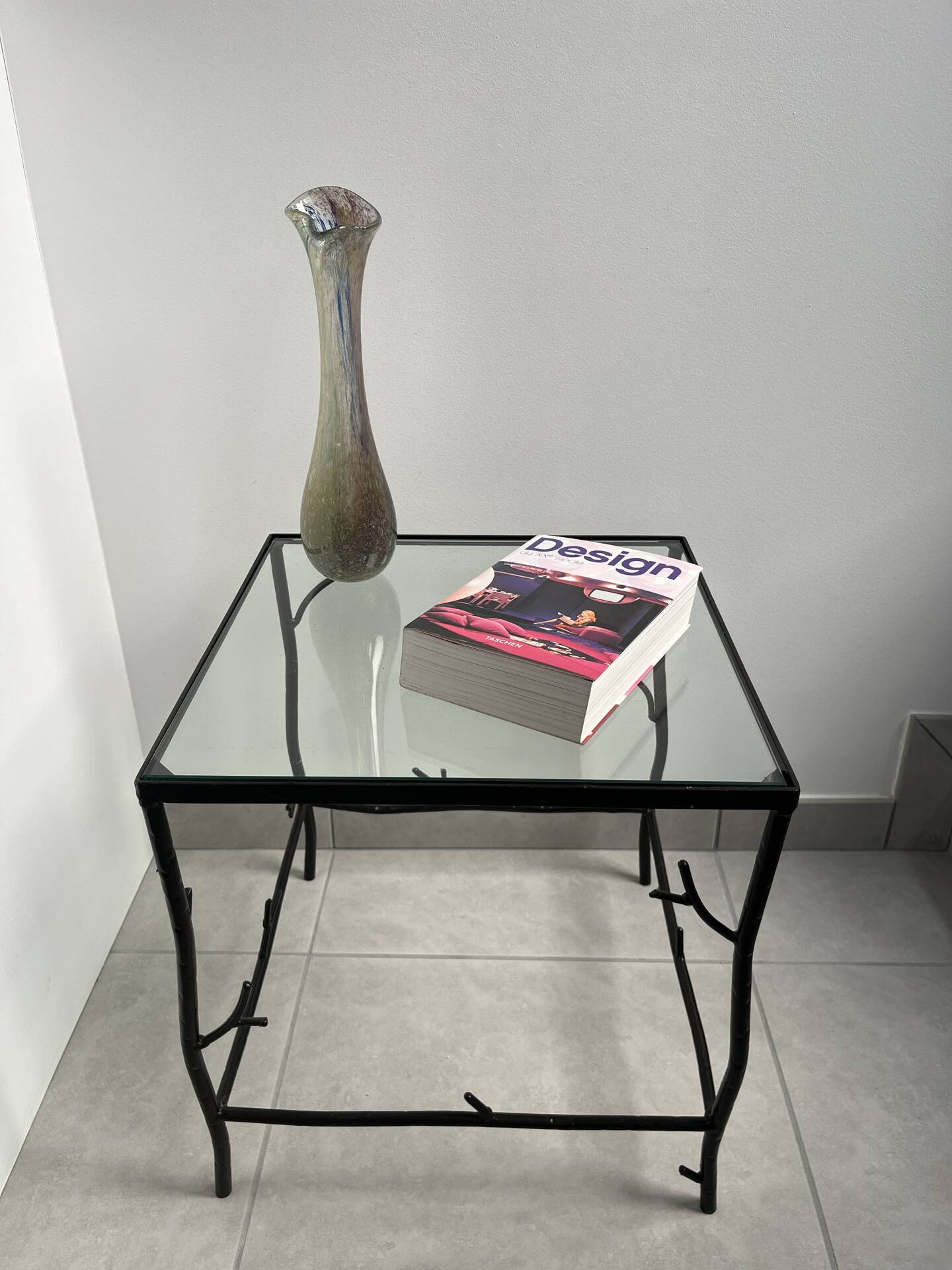 Wrought iron side table "branching"