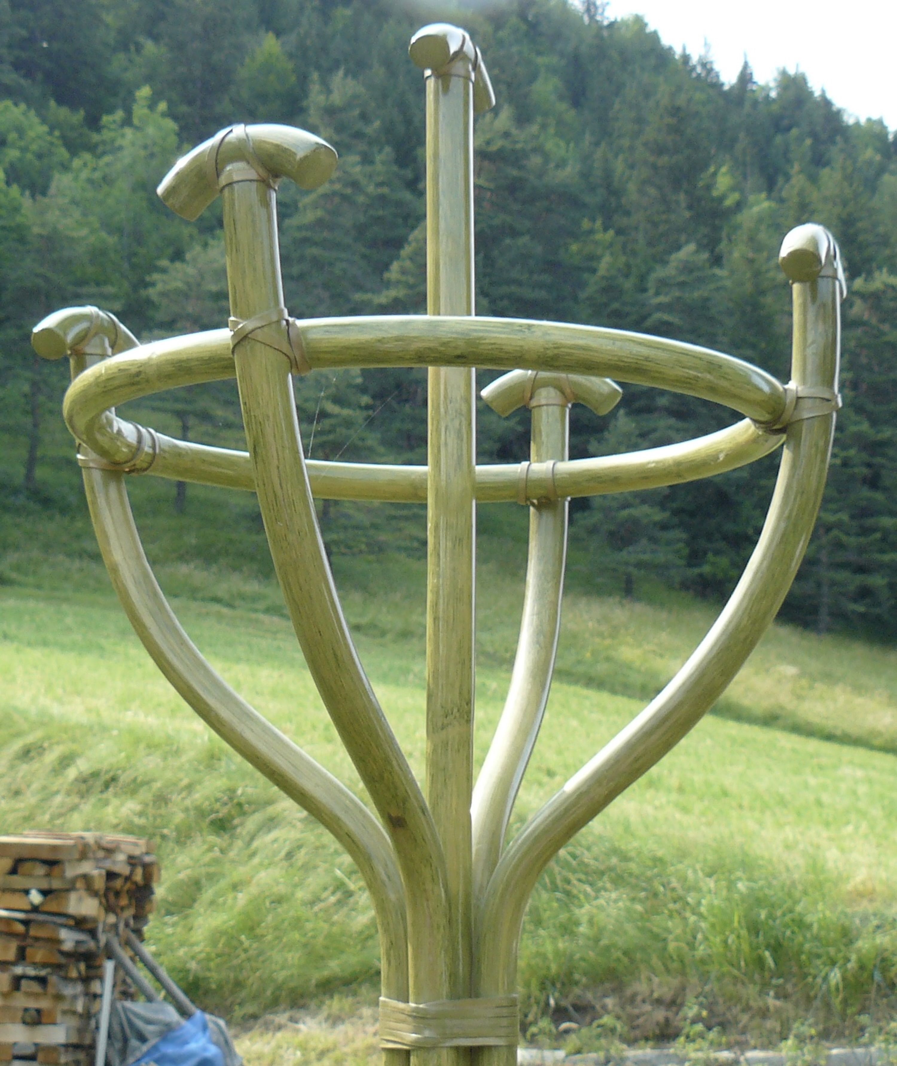 Coat rack parrot bamboo and rotion Roche Bobois Maugrion vintage 1970-80