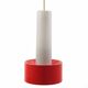 Philips Louis Kalff Mid-Century Hanging Lamp – Red and Opal Glass