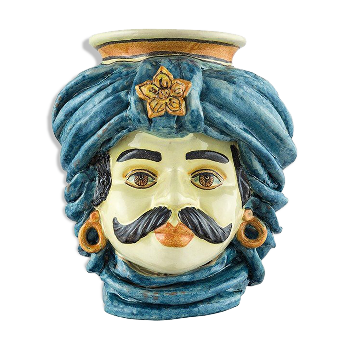 Vase turban bleu ciel homme