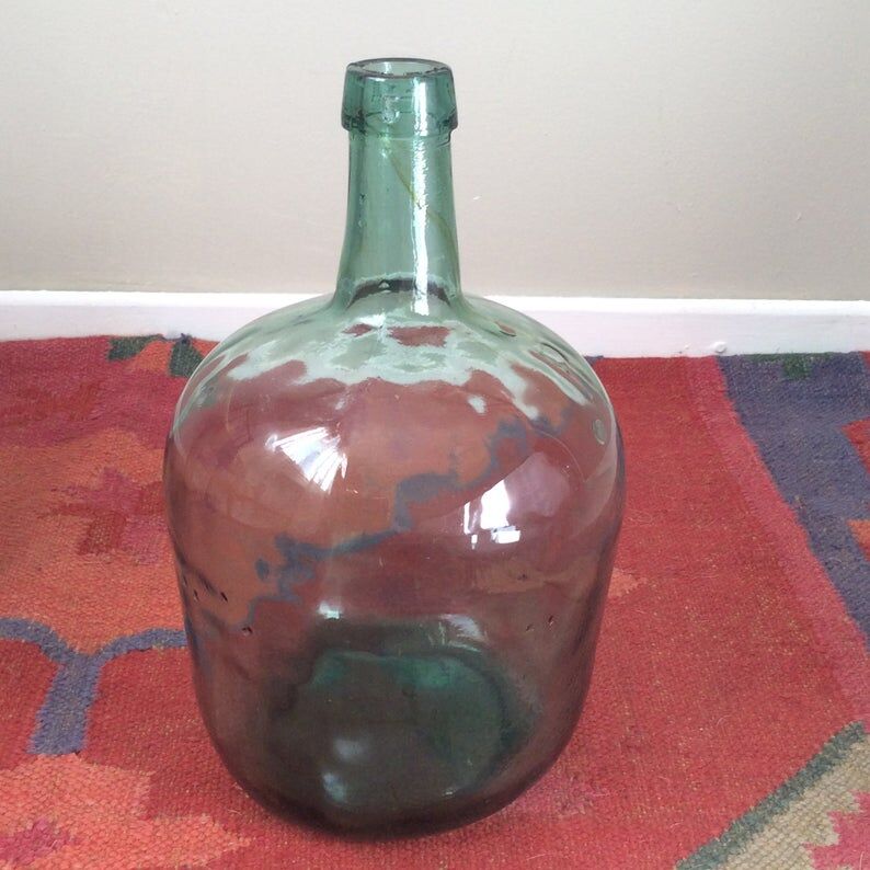 Demijohn green blown glass Viresa