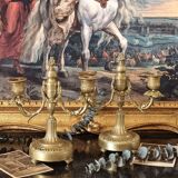 Pair of bronze candlesticks