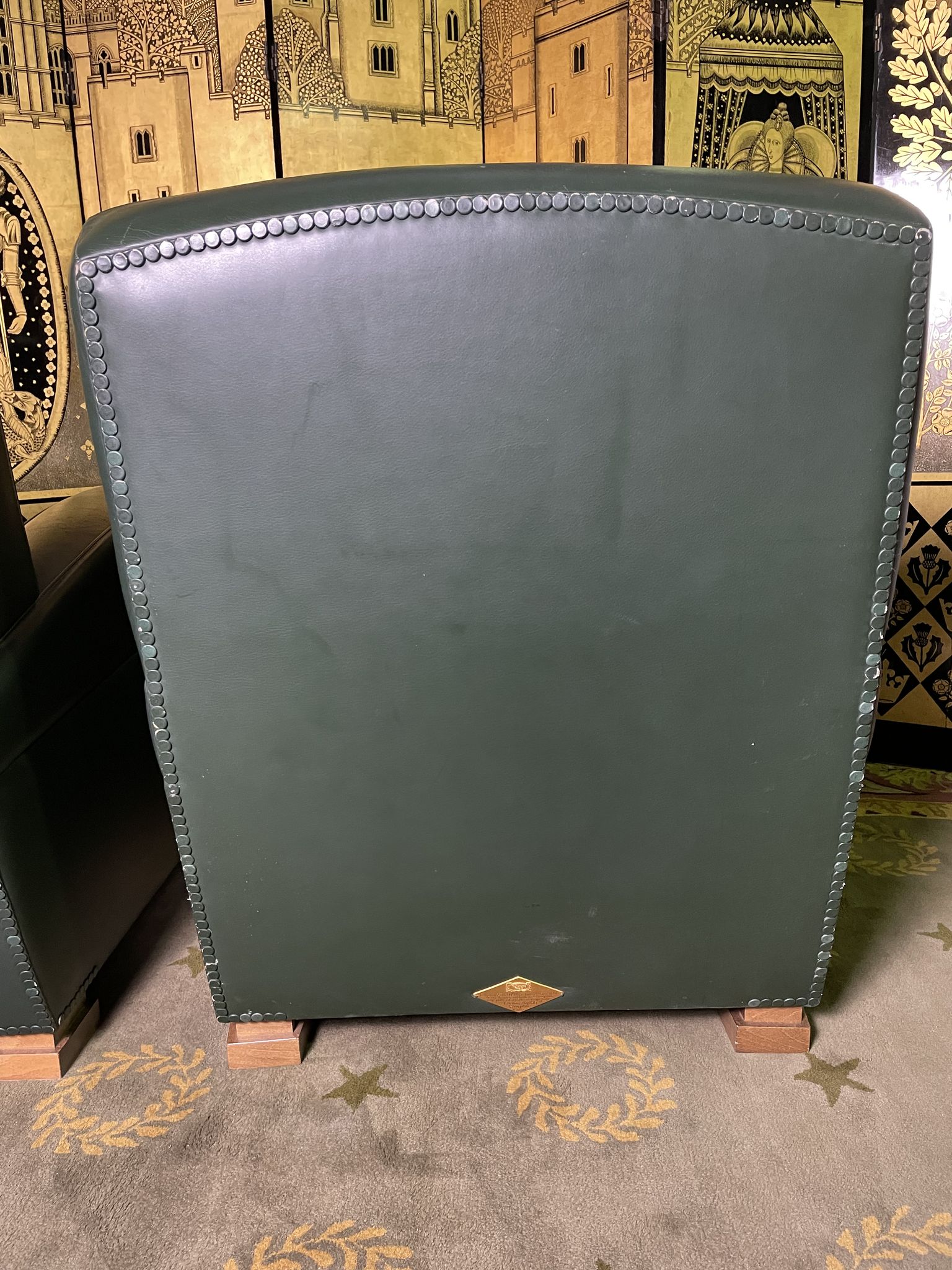 Pair of Poltrona Frau Green Leather Club Armchairs Limited Edition