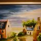 Oil painting on canvas “Hameau” signed Pieronevo