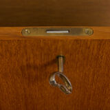 Scandinavian teak wall unit with sideboard and bar cabinet