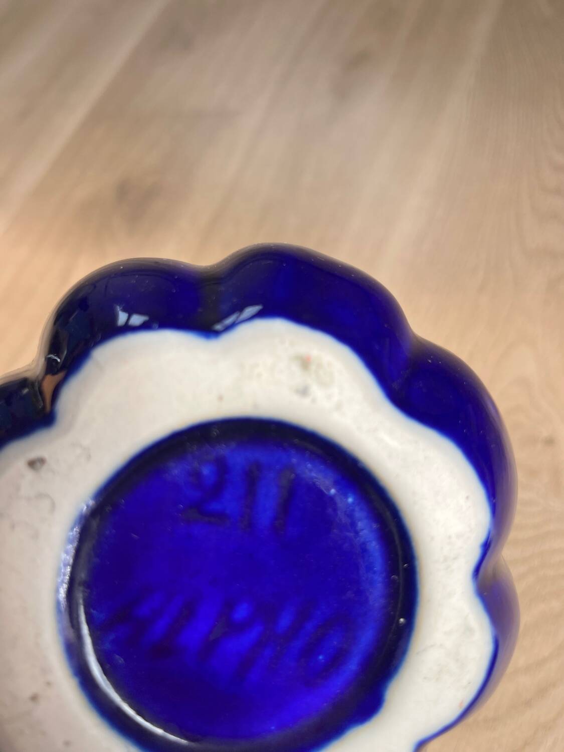 Alphonse blue ceramic sheep water pitcher