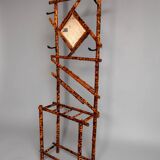 Antique bamboo wardrobe with mirror — exotic style, late 19th century