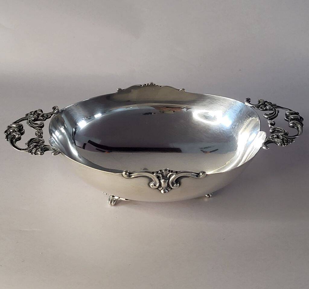 Italian 800 Silver Oval Footed Bowl
