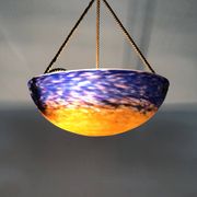 Art Deco suspension by Frères Muller Lunéville, made of glass paste.