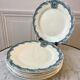 7 flat plates Terre de Fer Salins model "Versailles" XIXth