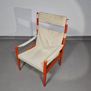 Safari lounge chair, model 30, designed by Erik Worts and manufactured by Niels Eilersen, Denmark 1960.