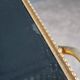Rolling bar trolley in gold metal and black opaline two trays 1960