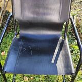 4 fauteuils Matteo Grassi en cuir noir