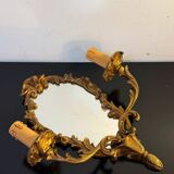 Applique murale miroir en bronze doré - style Louis XV Rococo