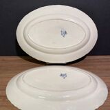 Two dishes in longwy earthenware, pasteur model