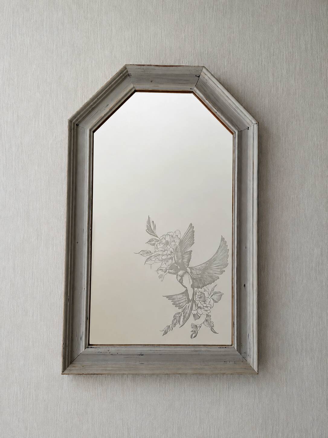 Antique hand-engraved mirror – Unique piece