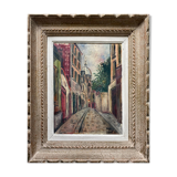 Painting "Rue de Montmartre" school of Paris HST signed with frame