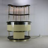 Seventies design dry bar by Harvey Guzzini for Stilglass Donati