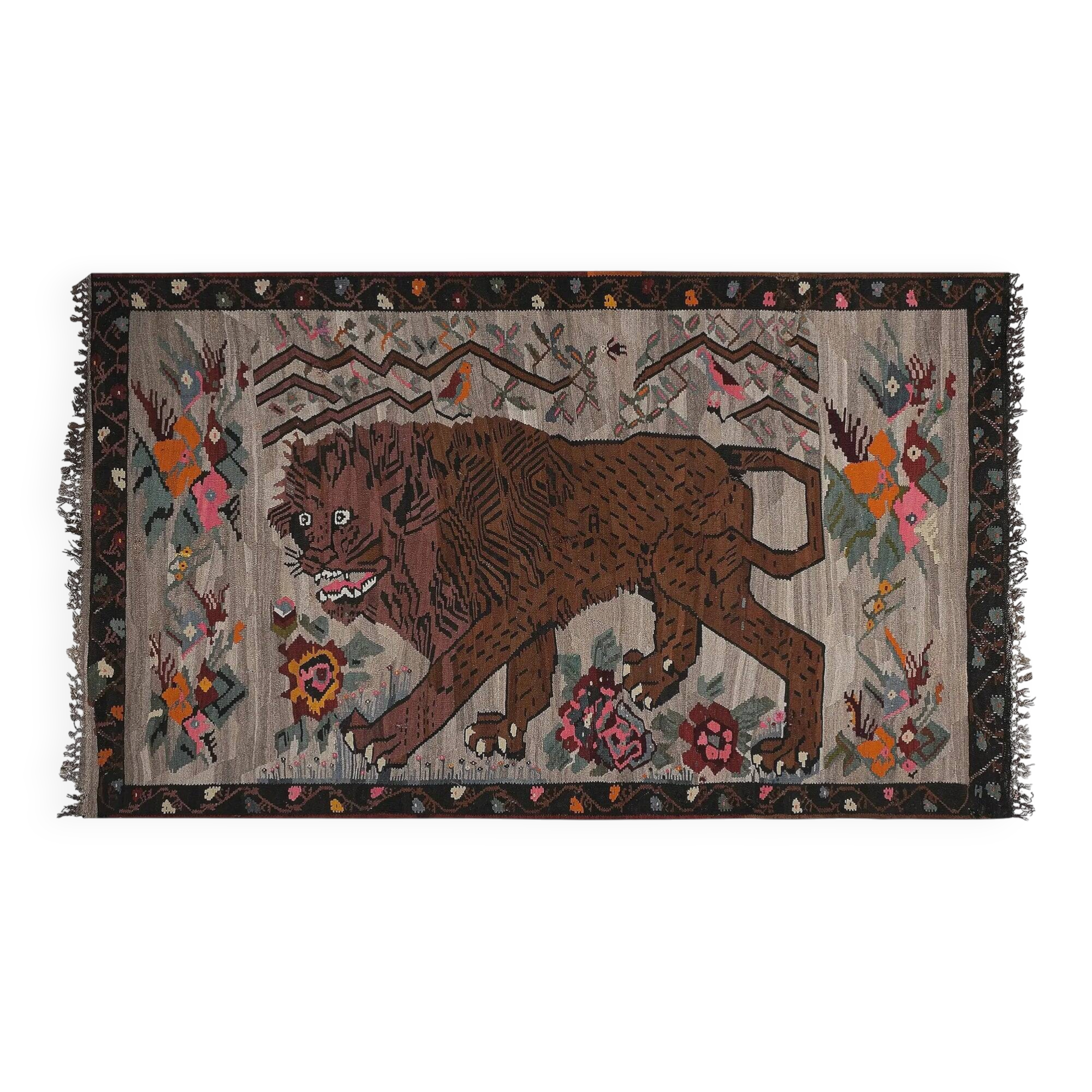 Tapis Kilim turc vintage tissé main