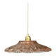 Vintage pink molded glass lampshade pendant light - tableware collection -