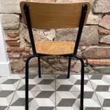 Pair of renovated school chairs with star pattern