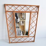 1970s Mid century Rattan wall mirror