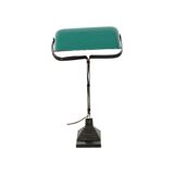 Art Deco Desk Lamp Notary Lamp Erpe Model 52 Wrought Iron Green Enamel Shade