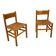 Vintage oak and rush chairs by J Van Heuvel for Advorm, 1950s, set of 2