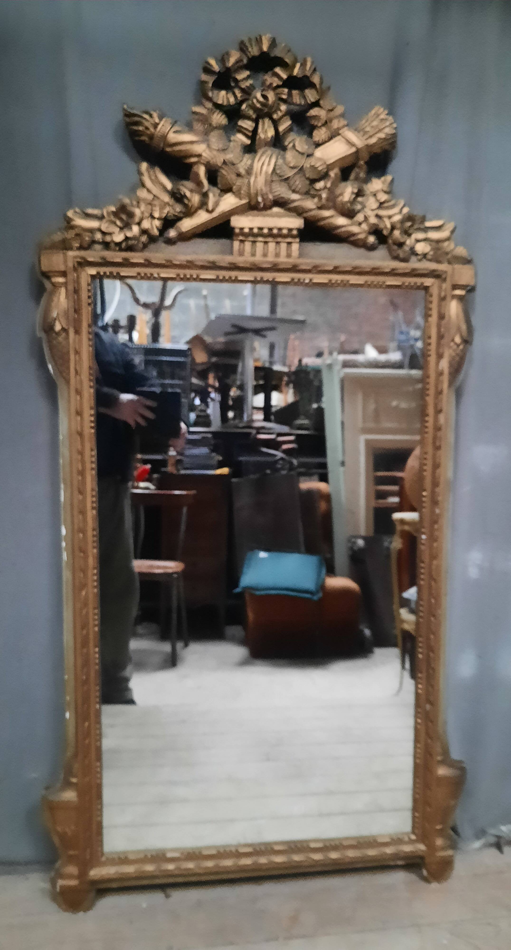 Louis XVI style golden mirror