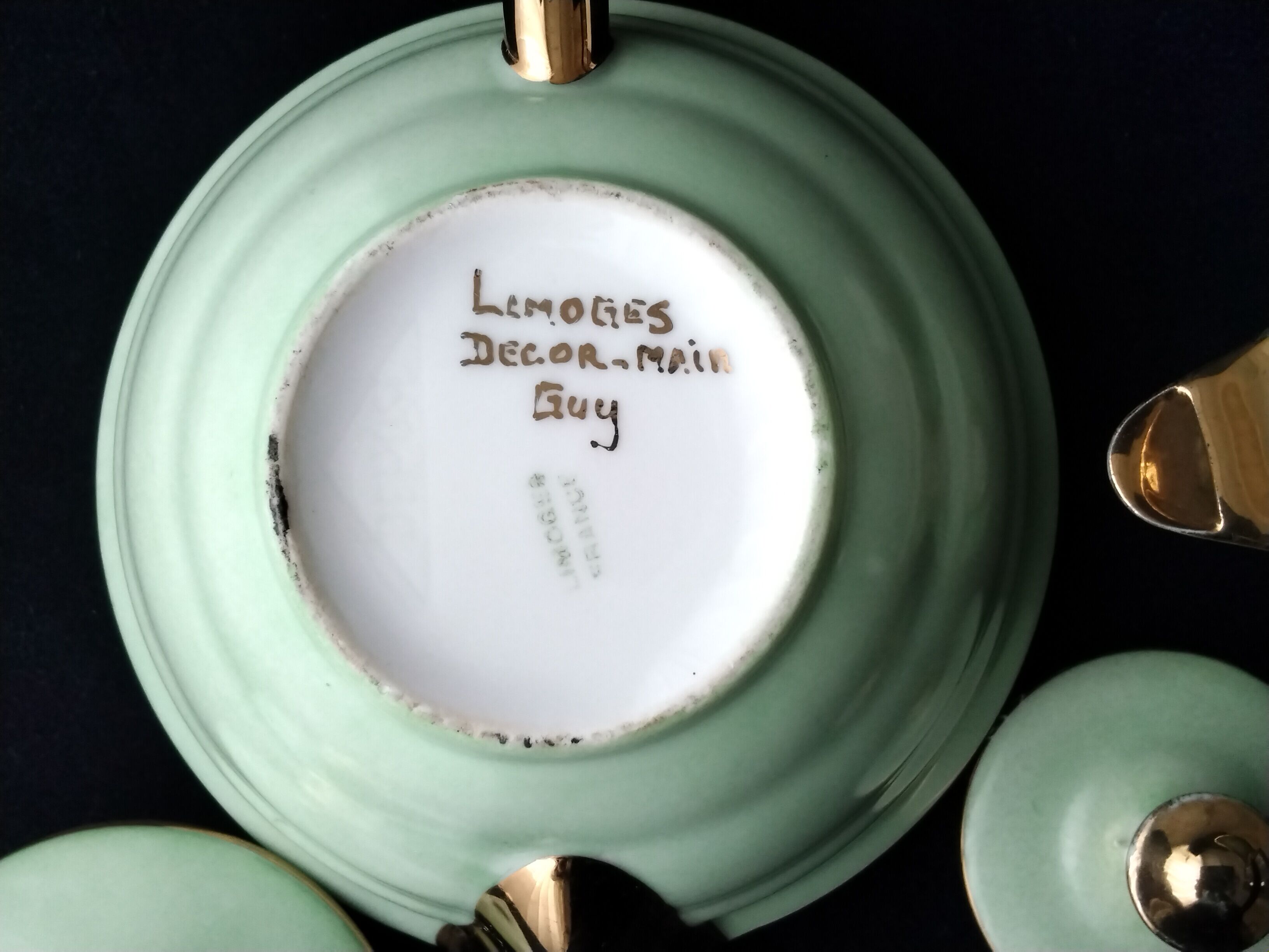 Pair of Limoges porcelain teapots
