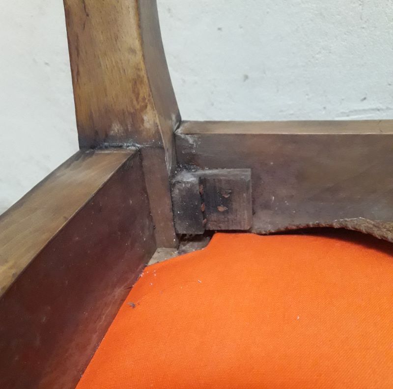 19th century solid walnut office chair