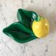 Ferlay Vallauris-style lemon ceramic pocket tray signed 1955