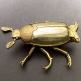 Vintage golden brass scarab