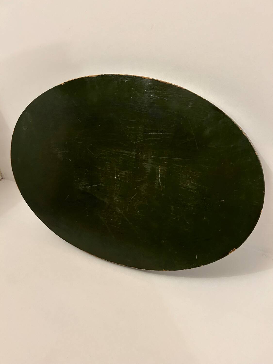 Still life painted wood tray