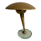 Crystal and Brass Table Lamp attributed to Pietro Chiesa for Fontana Arte, Italy, 1950s