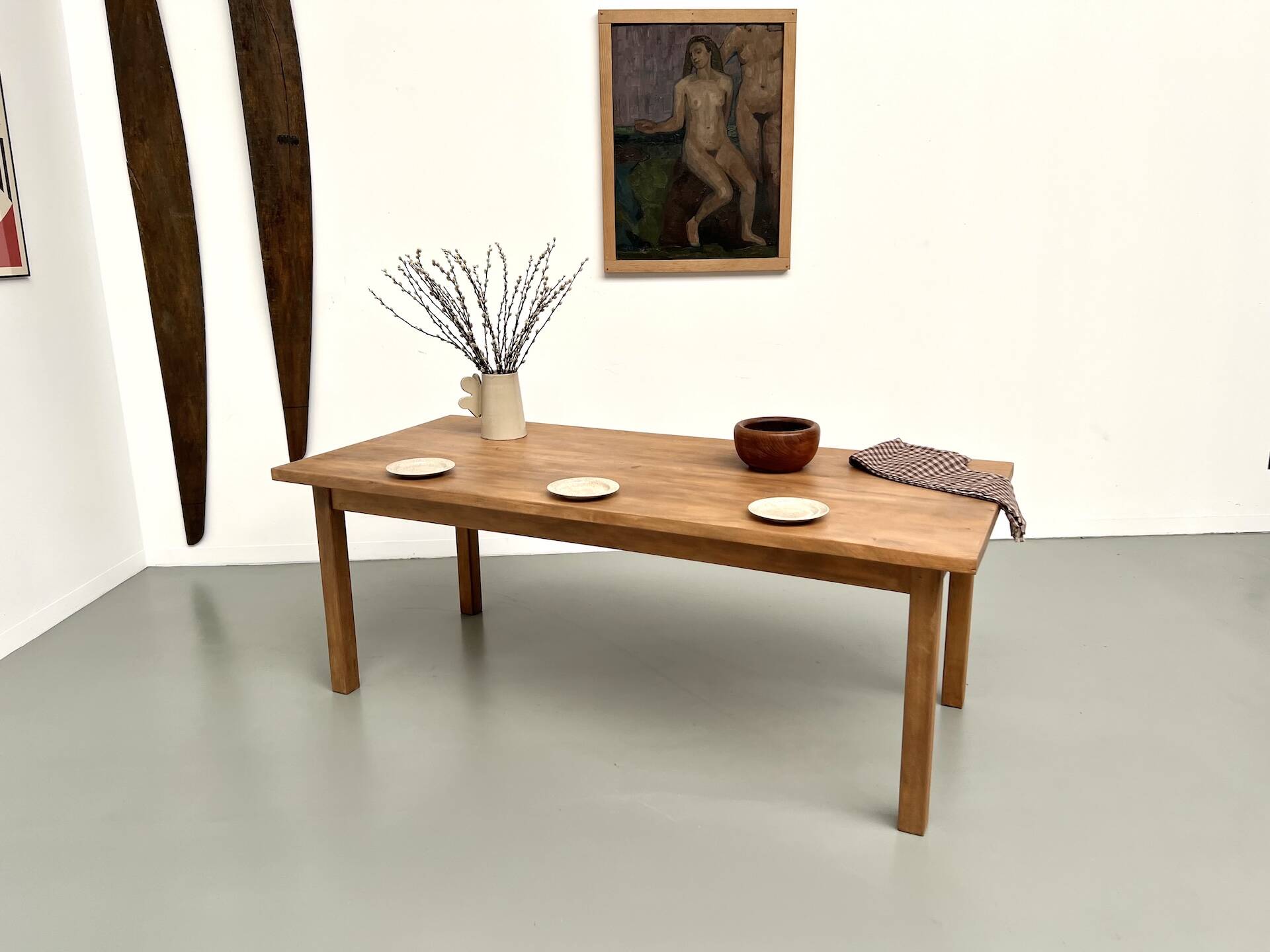 Solid beech farmhouse table