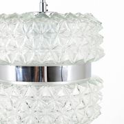 Faceted glass suspension light in chrome style by Karl Fagerlund from the 1960s.