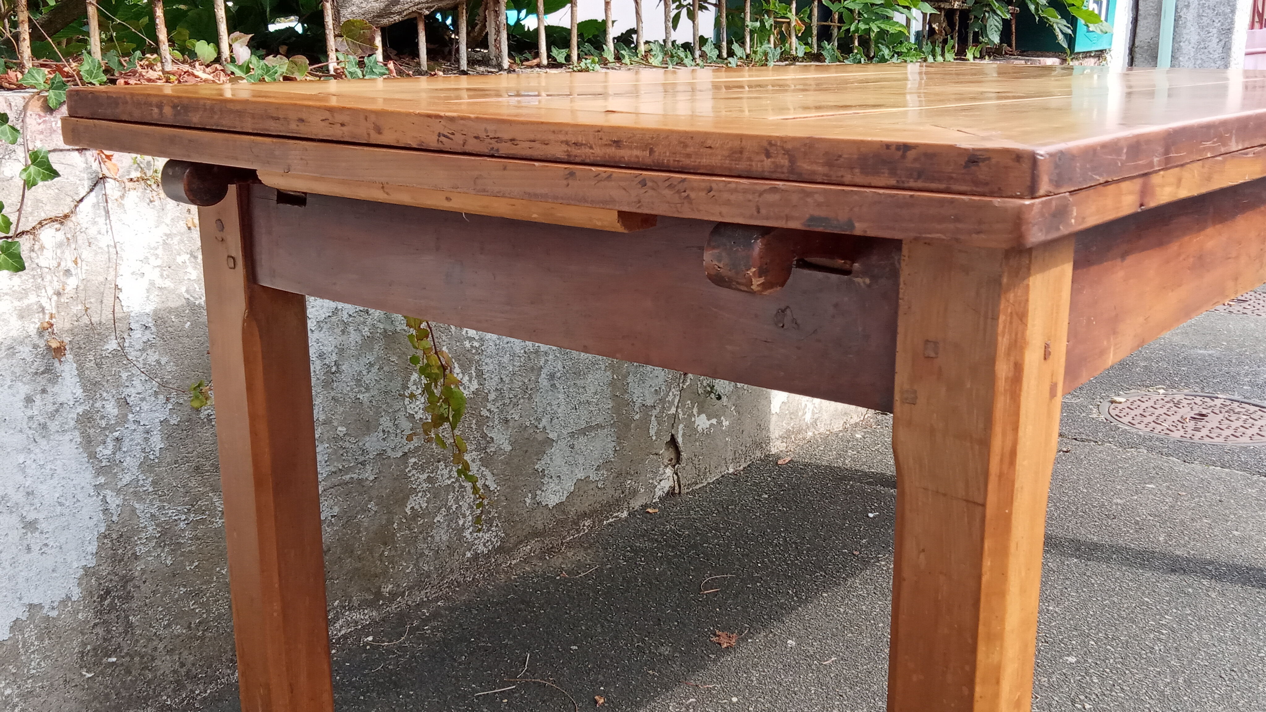 Elm farmhouse table with extensions 6/12 people