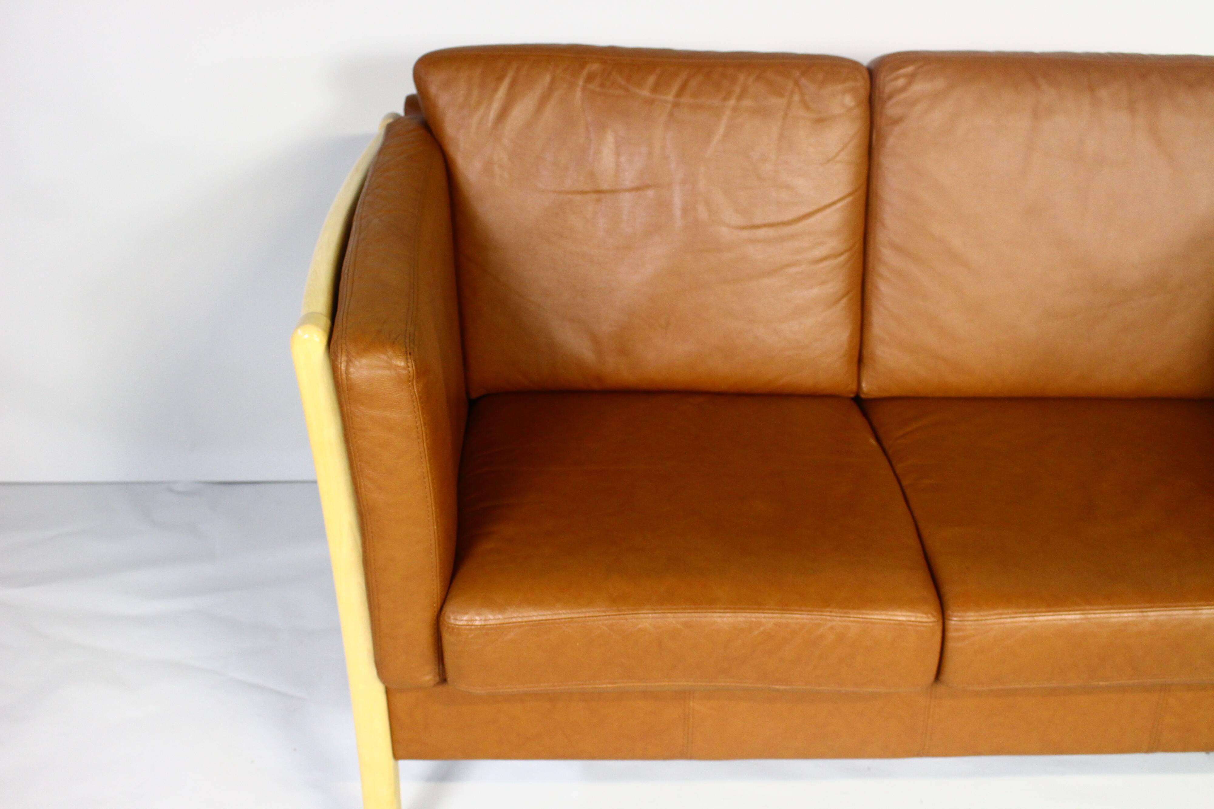 Brown Leather 2 Seater Sofa