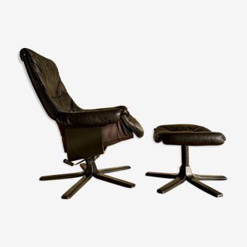 Lounge chair and ottoman Göte Möbler - 1970s